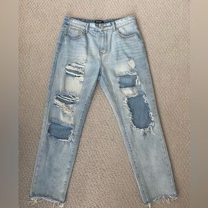 NastyGal Light Wash Mom Jeans -High Waisted